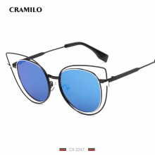 CS2247 Lunettes de soleil de haute qualité pour chat, monture creuse, lunettes de soleil de luxe pour femmes vintage